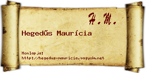 Hegedűs Maurícia névjegykártya