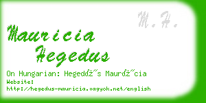 mauricia hegedus business card